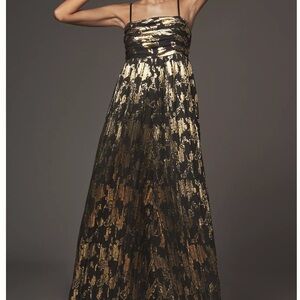 NWT Hutch Strapless Black and Gold Dress